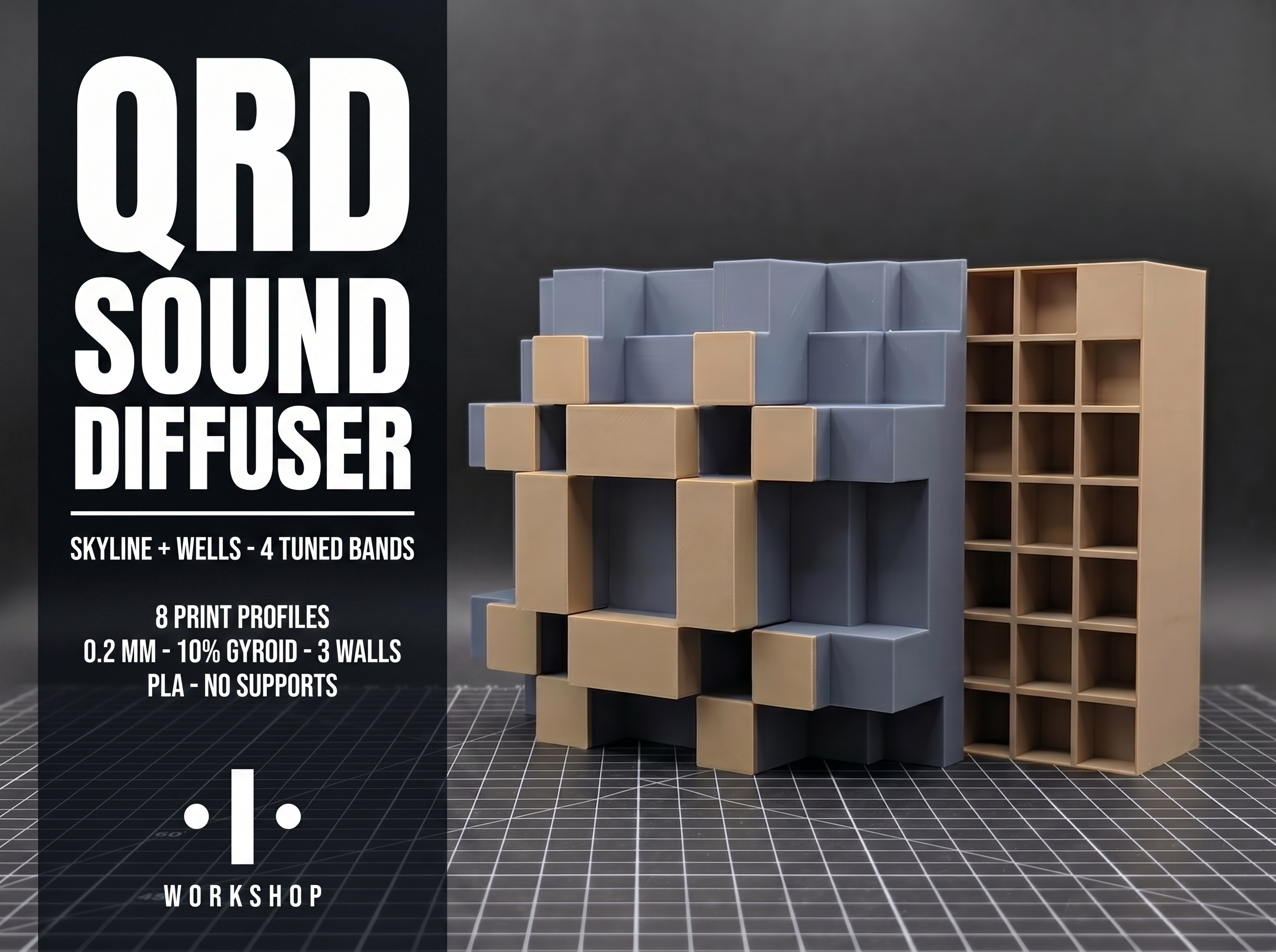 QRD Sound Diffuser Tile Set (print files)